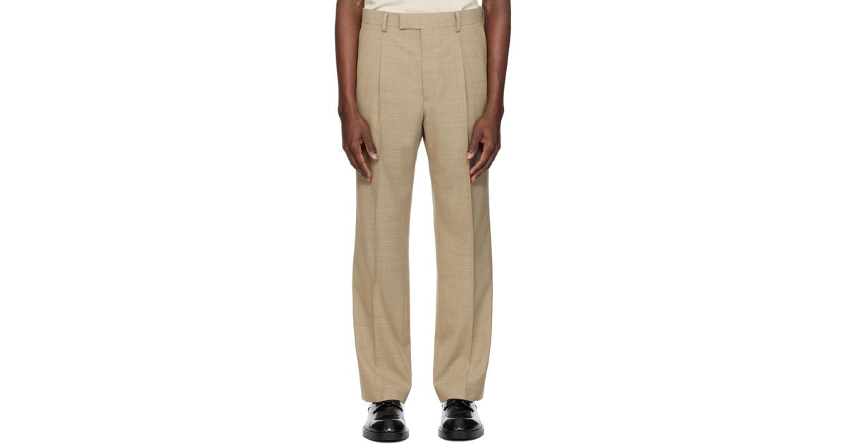 AURALEE Super Fine Tropical Wool Trousers in Natural for Men | Lyst UK