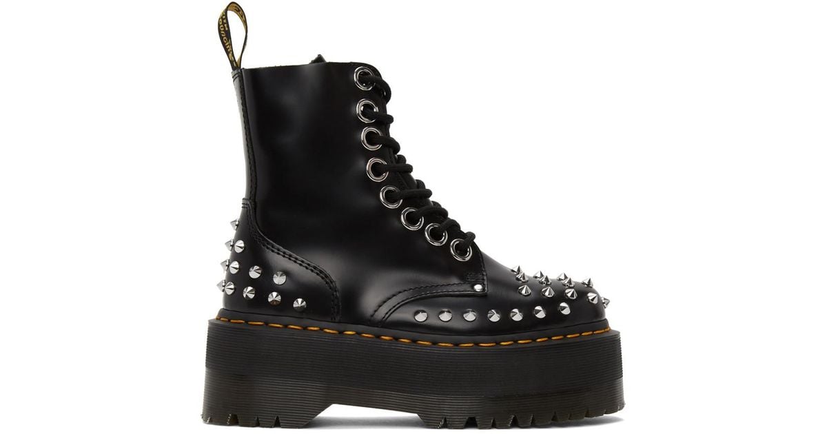 Dr. Martens Black Max Studded Jadon Hi Boots | Lyst Canada