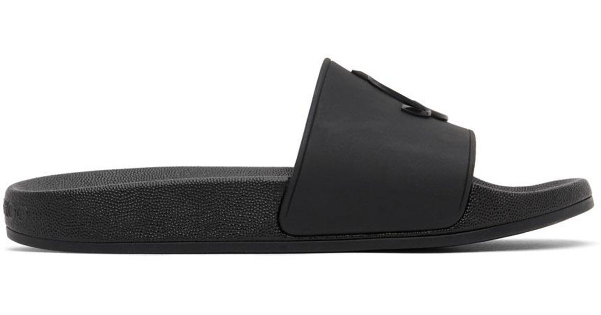 Jimmy Choo Rubber Port Slides in Black | Lyst