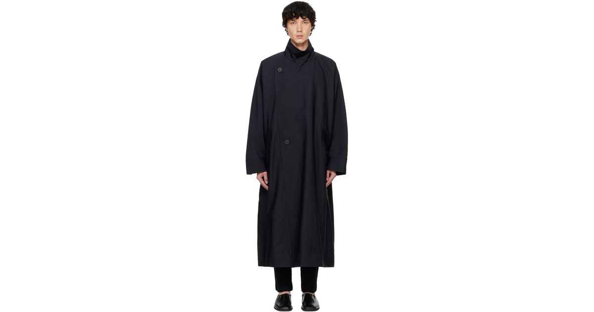 Homme Plissé Issey Miyake Blank Coat in Black for Men | Lyst
