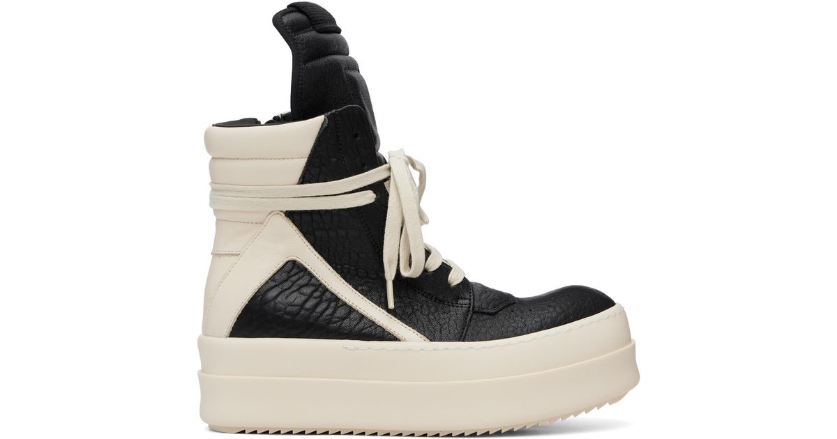 Rick Owens Off- Tower Mega Bumper Geobasket Sneakers in Black