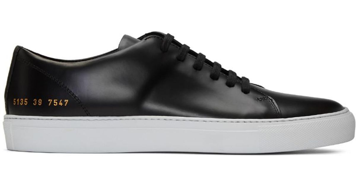 Common Projects Leather Black New Court Low Sneakers for Men - Lyst