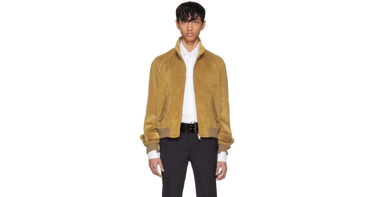 Prada Tan Corduroy Jacket for Men | Lyst