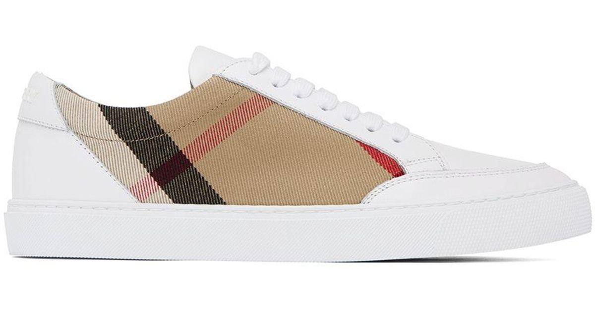 Burberry White House Check Sneakers in Black | Lyst