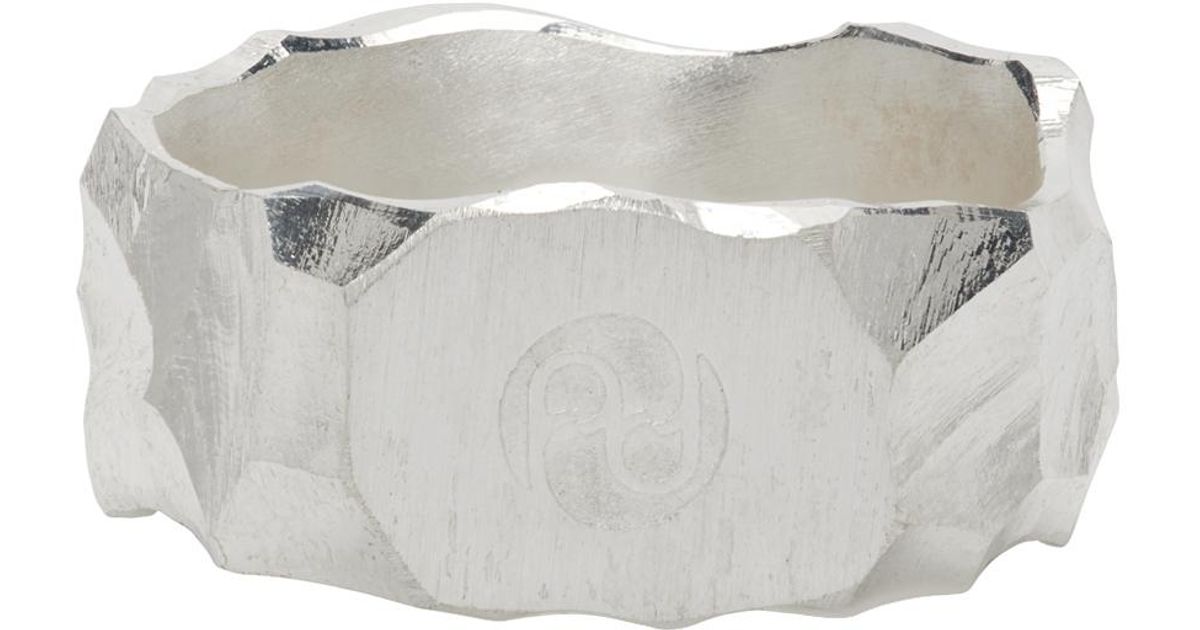 All_blues Carved Rauk Narrow Ring in Silver (Metallic) for Men | Lyst