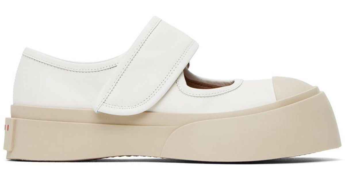 Marni White Pablo Mary Jane Sneakers in Black Lyst