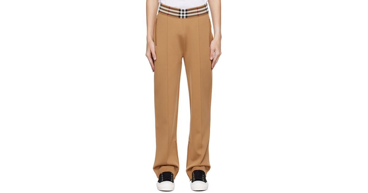 Pantalon de survêtement brun à garniture à carreaux Burberry pour homme en  coloris Neutre | Lyst