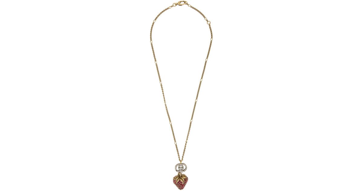 Gucci strawberry necklace Clearance