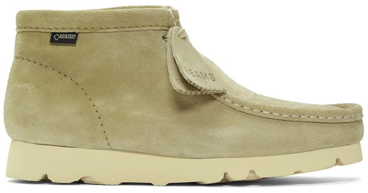 Clarks Beige Beams Edition Suede Wallabee Gtx Boots in Natural for Men |  Lyst