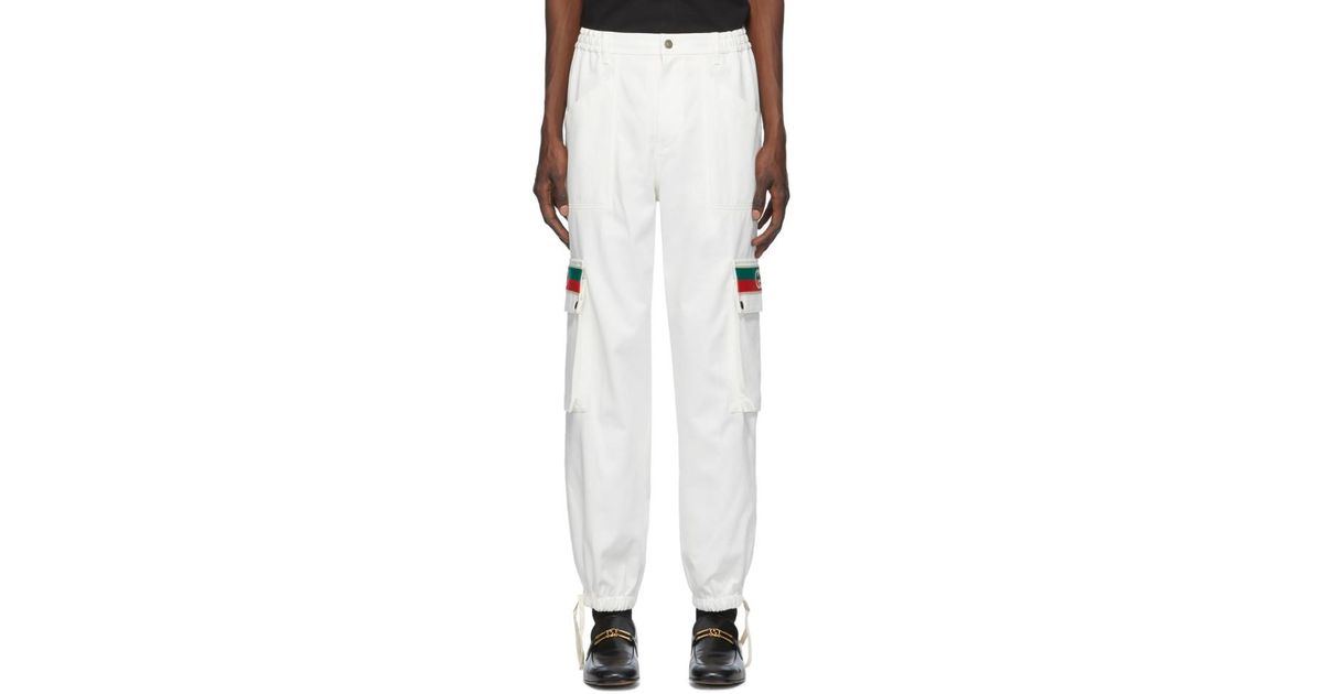 white canvas pants