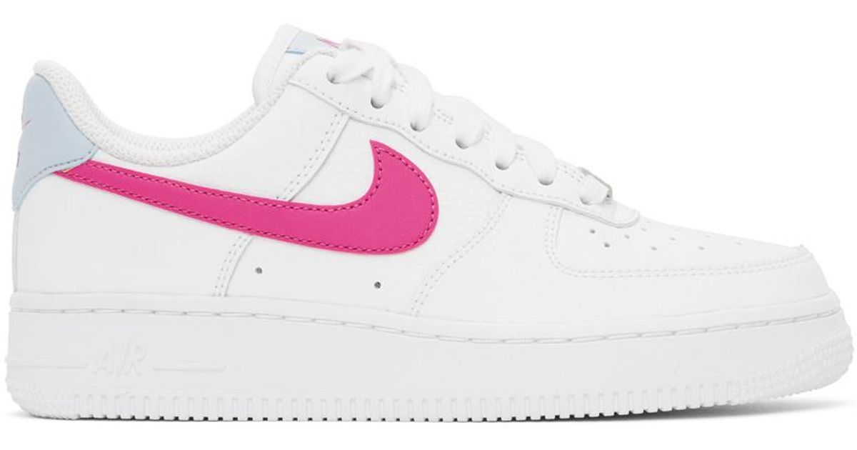 Nike White & Pink Air Force 1 Sneakers in Black | Lyst Canada