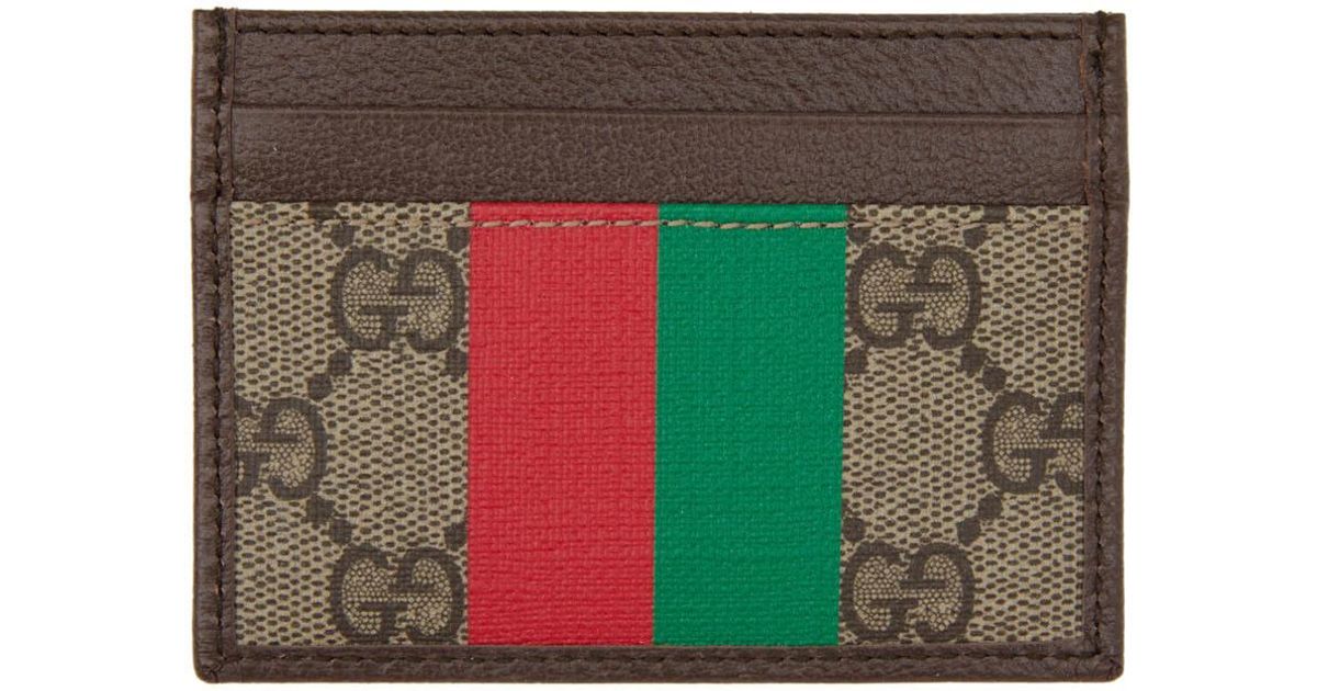 Gucci Canvas 'tiger' Card Holder for Men Lyst UK