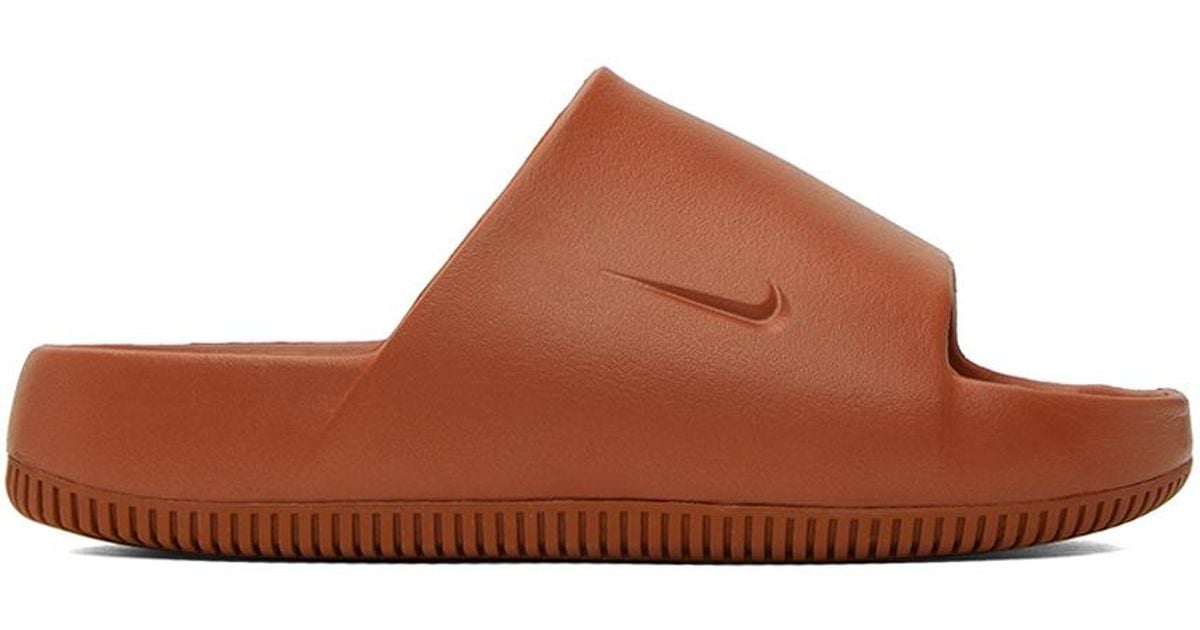 Nike Red Calm Slides in Black Lyst Canada