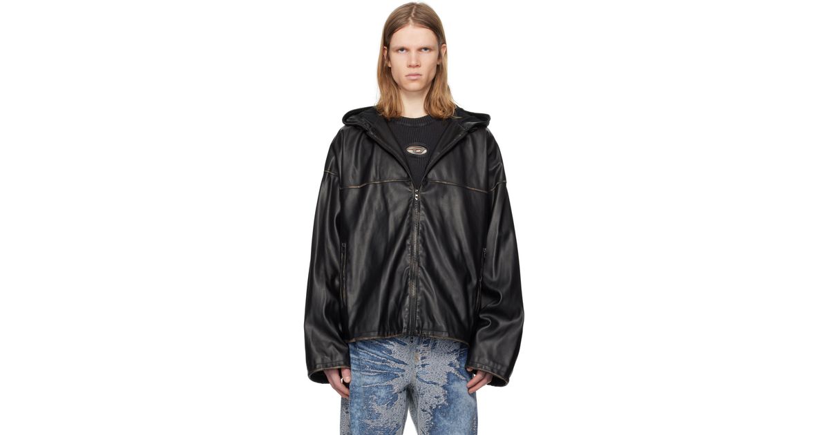DIESEL J-Antil Faux-Leather Jacket in Black for Men | Lyst UK