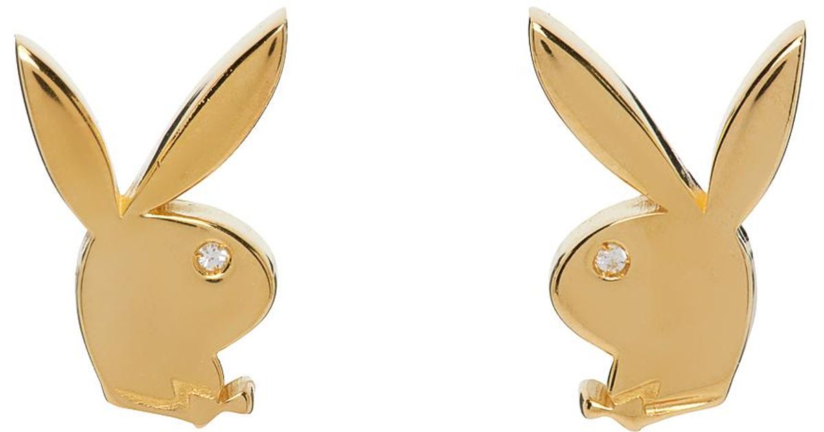 Hatton Labs Ssense Exclusive Bunny Earrings in Gold (Metallic) for Men ...