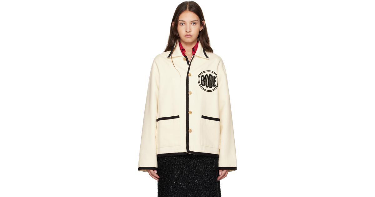 【関税込み】Bode オフホワイト Beaded Player ジャケット Bode オフホワイト Beaded Player ジャケット ナチュラル | Lyst
