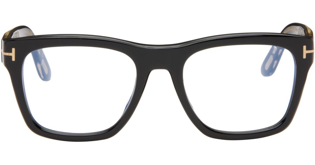 Tom Ford Icon Light Block Square Glasses in Black for Men | Lyst