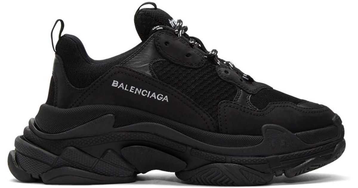 Balenciaga Leather Black Triple S Sneakers for Men - Lyst