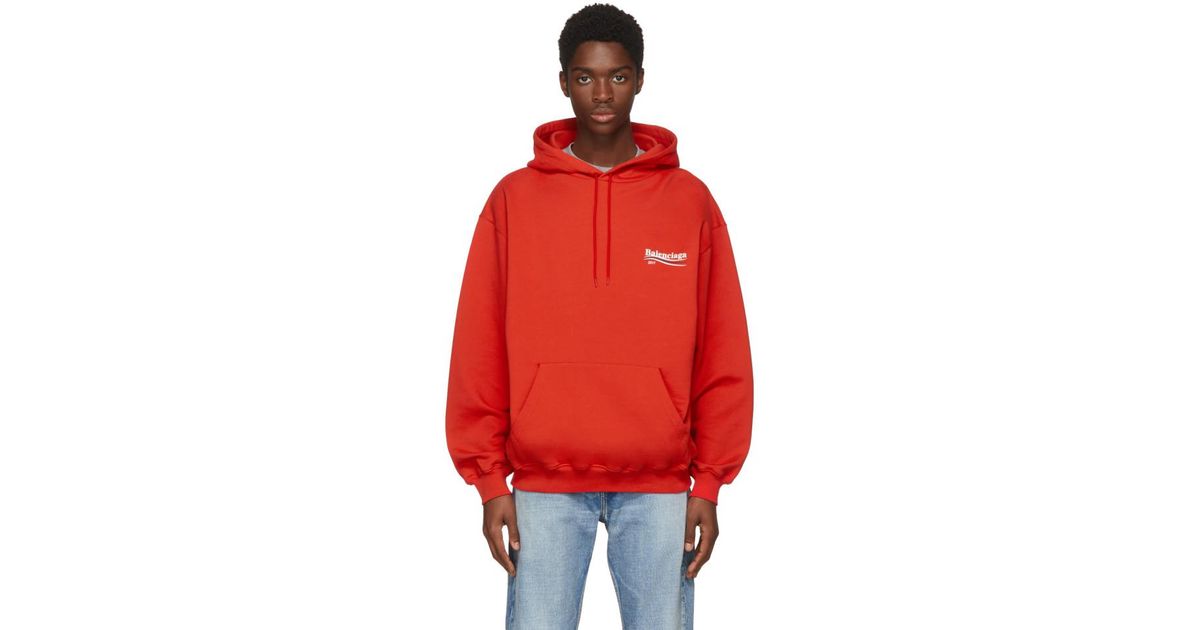 Balenciaga Red Campaign Hoodie for Men 