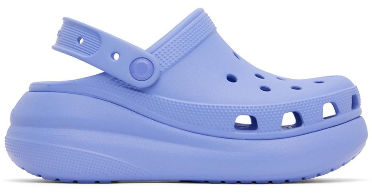 Crocs Classic Crush Platform Clogs In Blue Lyst UK crocs-classic-crush-platform-clogs-in-blue-lyst-uk