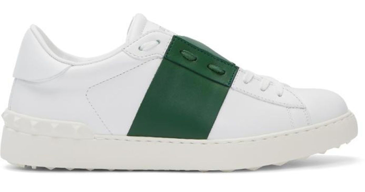 Valentino Leather White \u0026 Green Open 
