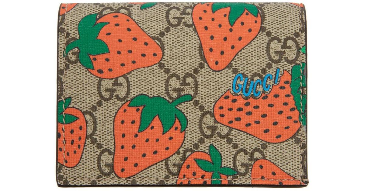 gucci strawberry card case