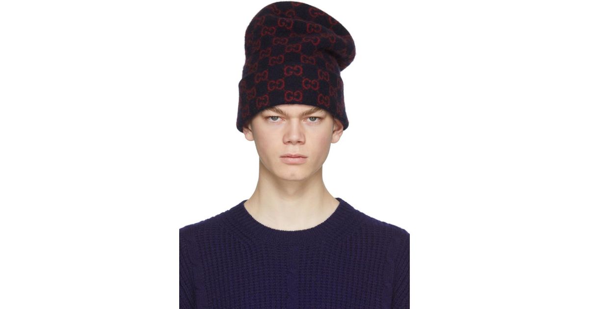 regular Cubeta ventilación Gucci GG Wool Hat in Blue for Men | Lyst