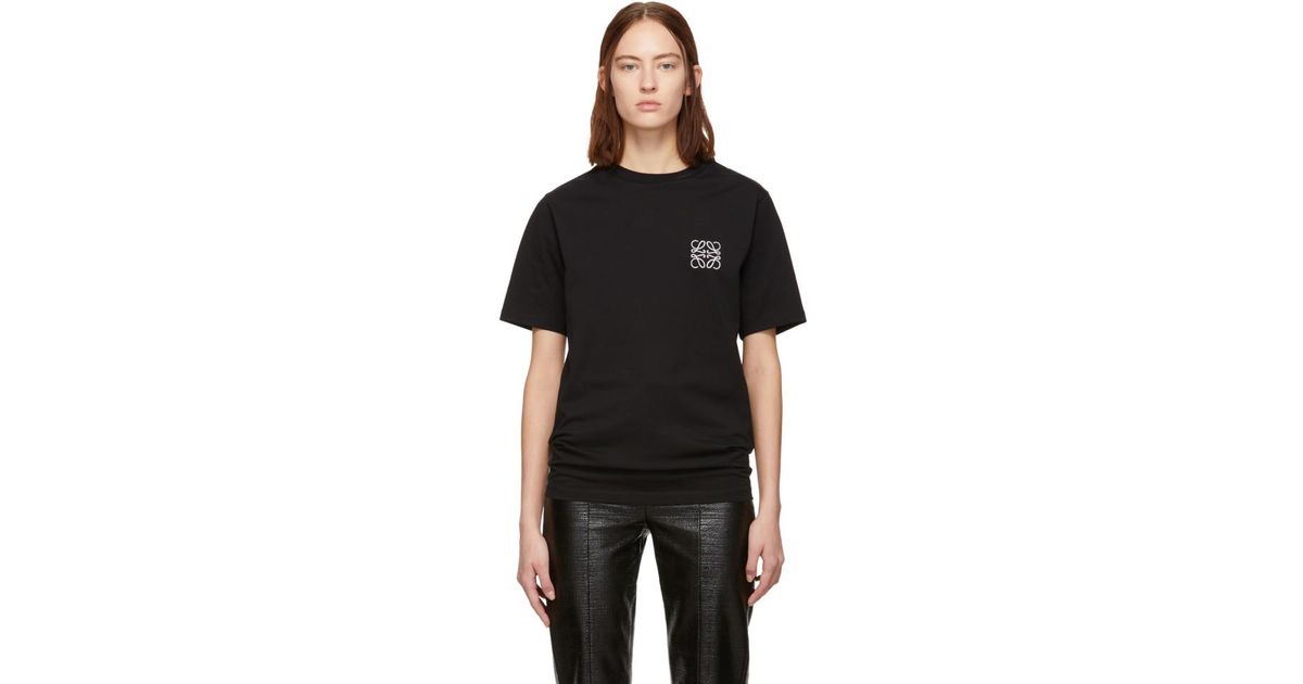 Loewe Cotton Black Anagram T-shirt | Lyst