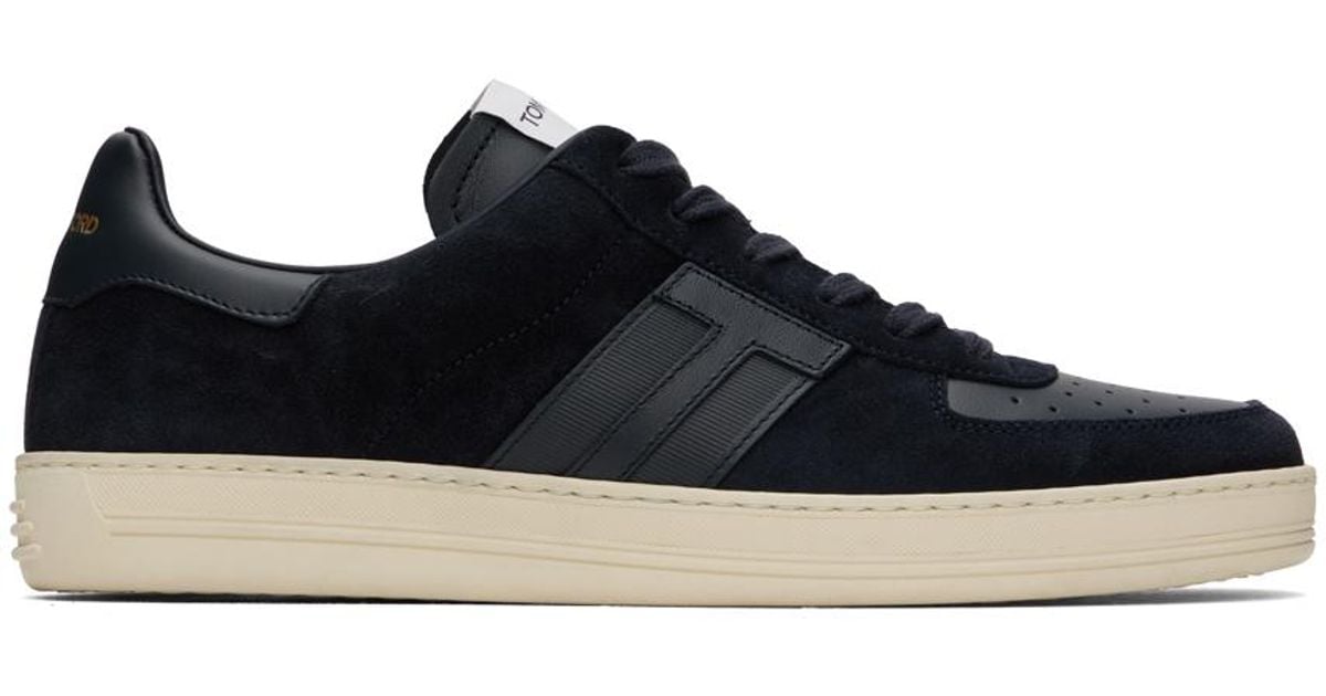 Tom Ford Suedeleather Radcliffe Sneakers in Black for Men | Lyst