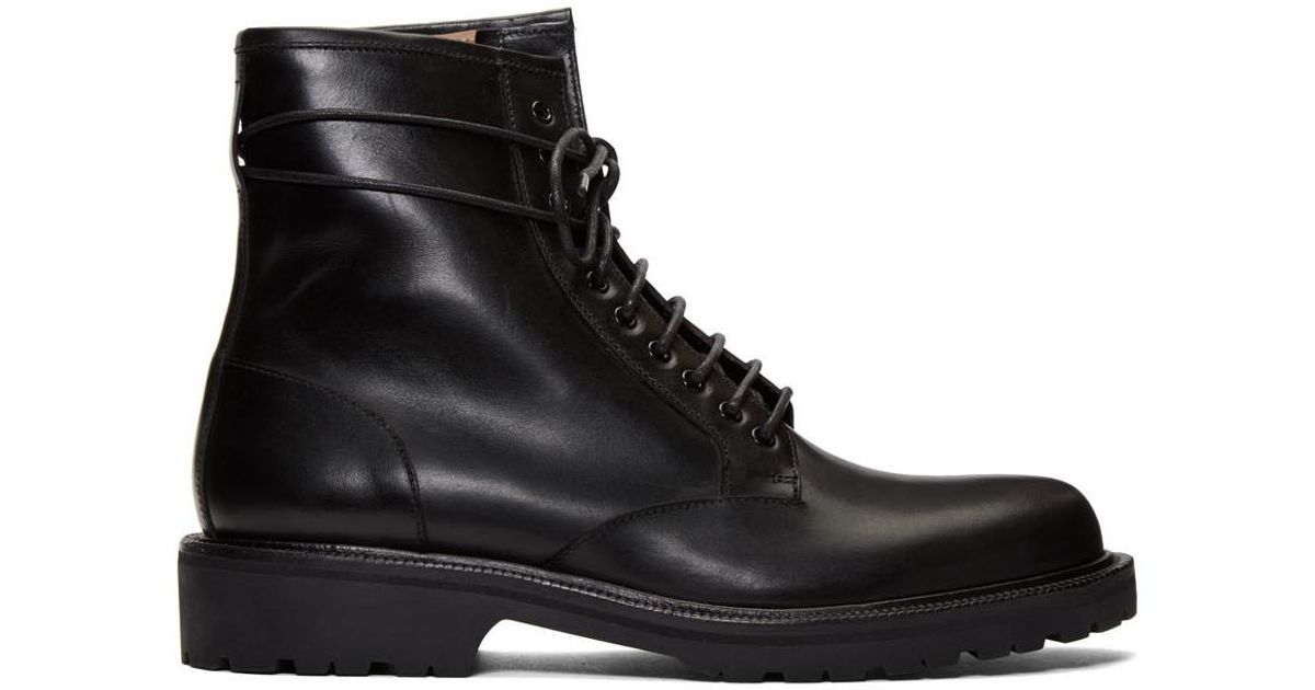 Dries Van Noten Black Lace-up Combat Boots for Men | Lyst