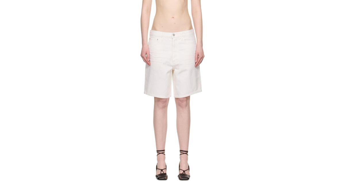 Agolde ホワイト Indra デニムショートパンツ | Lyst