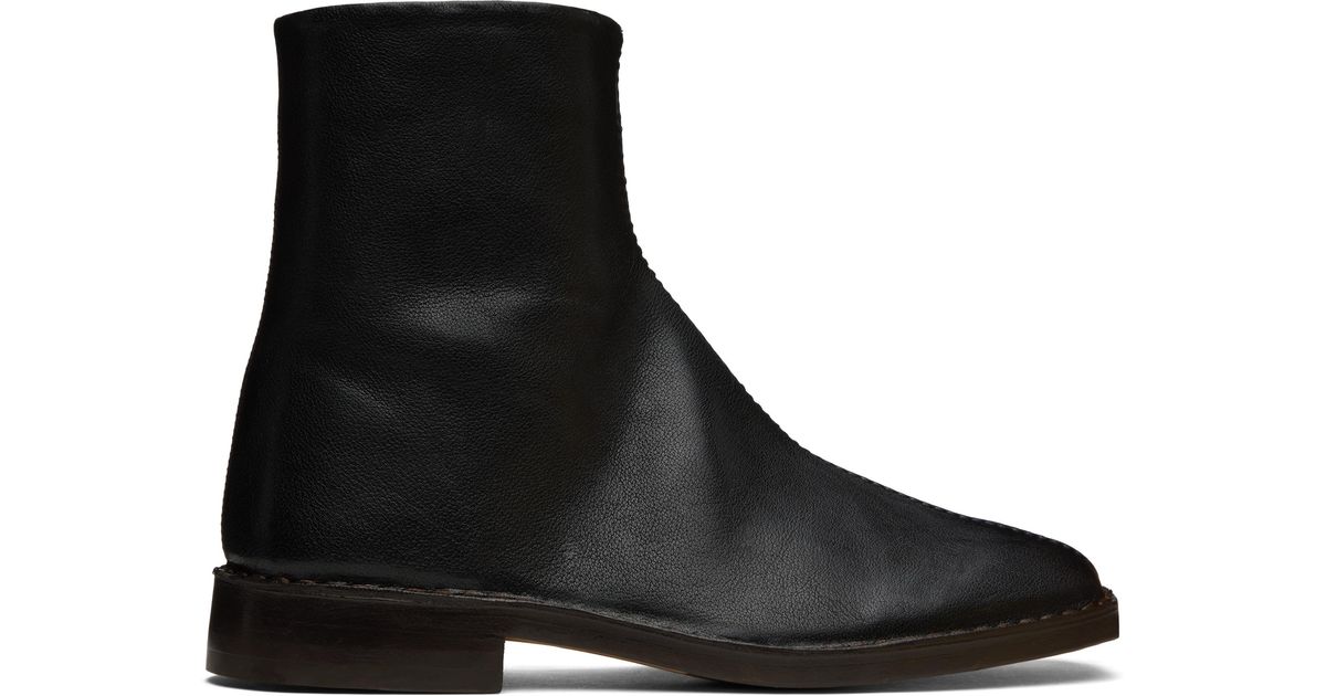 Lemaire Piped Zipped Boots in Black for Men | Lyst UK