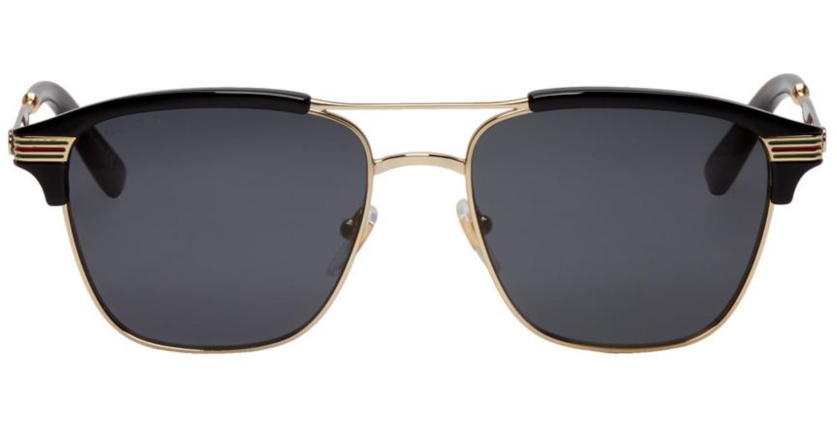 Gold And Black Retro Cruise Sunglasses 
