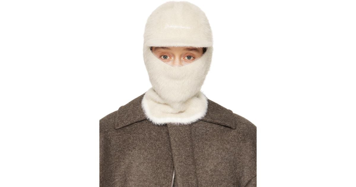 Jacquemus Off- Le Papier 'La Cagoule Casquette' Balaclava in Brown