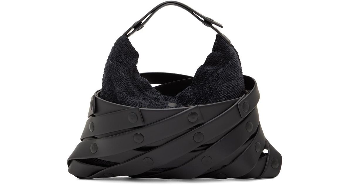 Issey Miyake Black Spiral Grid Shoulder Bag | Lyst