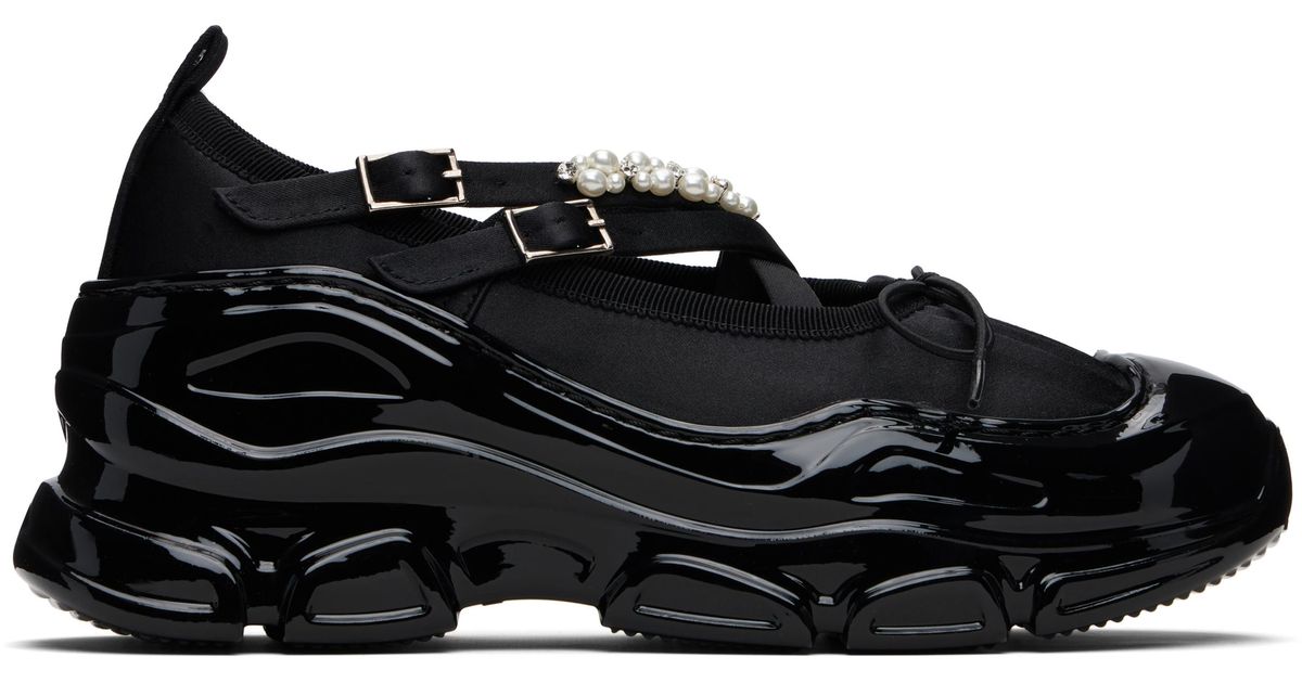 Simone Rocha Beaded Tracker Ballerina Flats in Black | Lyst UK
