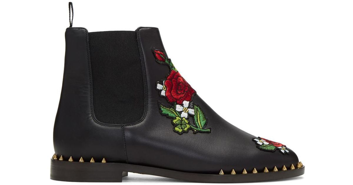 floral chelsea boots