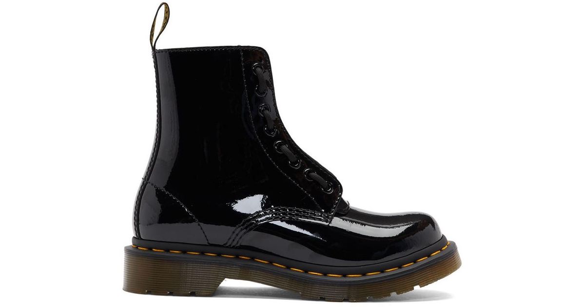 Dr. Martens Leather Black Patent 1460 Pascal Front Zip Boots | Lyst
