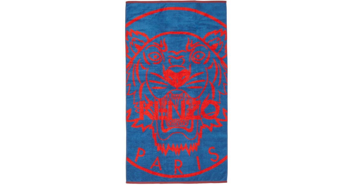 Kenzo Blue And Red Tiger Beach Towel For Men Lyst
