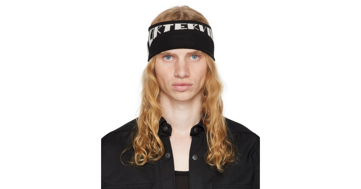 Rick Owens Porterville Cotton Knit Headband in Black for Men