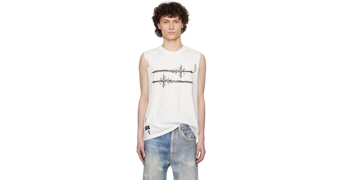 Thug Club（サグクラブホワイト Cross T ノースリーブ トップス メンズ THUG CLUB ホワイト Cross T ノースリーブ トップス