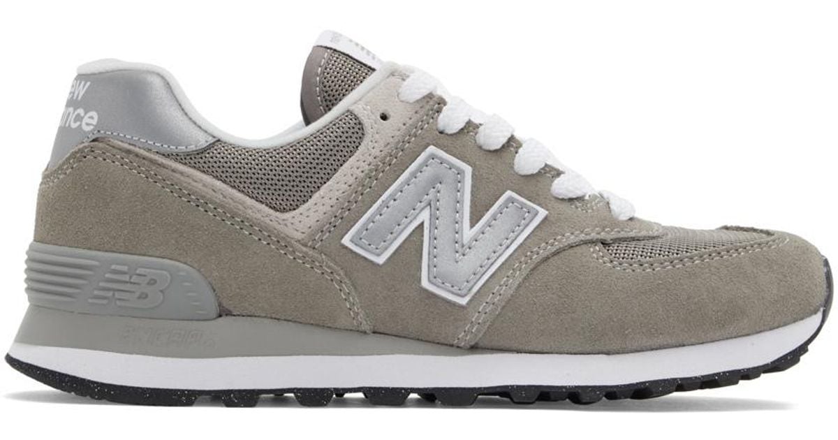 New Balance Suede Khaki 574 Core Sneakers in Grey/White (Grey) Lyst UK