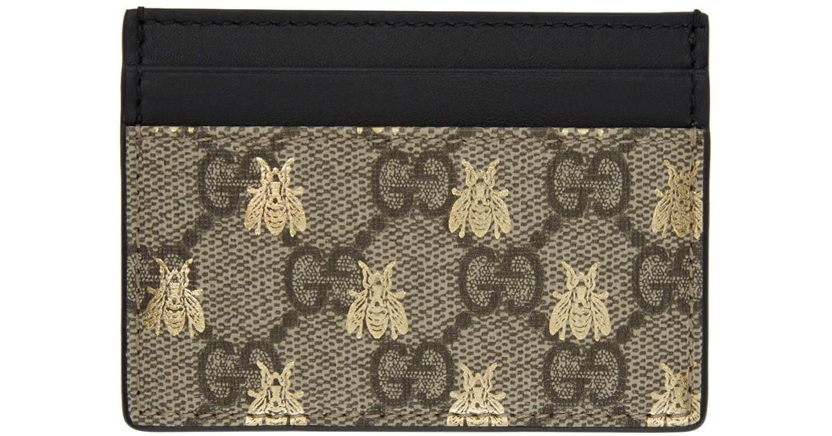 gucci bee card wallet