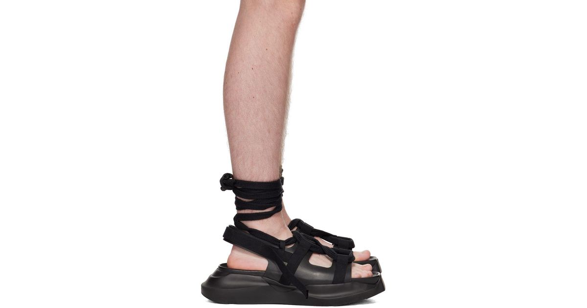 RICK OWENS 25SS Hollywood Strap Spartan Geth サンダル Rick Owens Black Hollywood Strap Spartan Geth Slide Sandals
