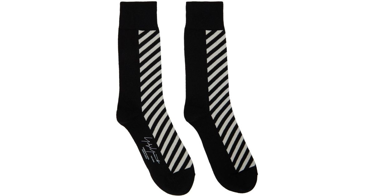 Yohji Yamamoto Black Striped Socks for Men | Lyst