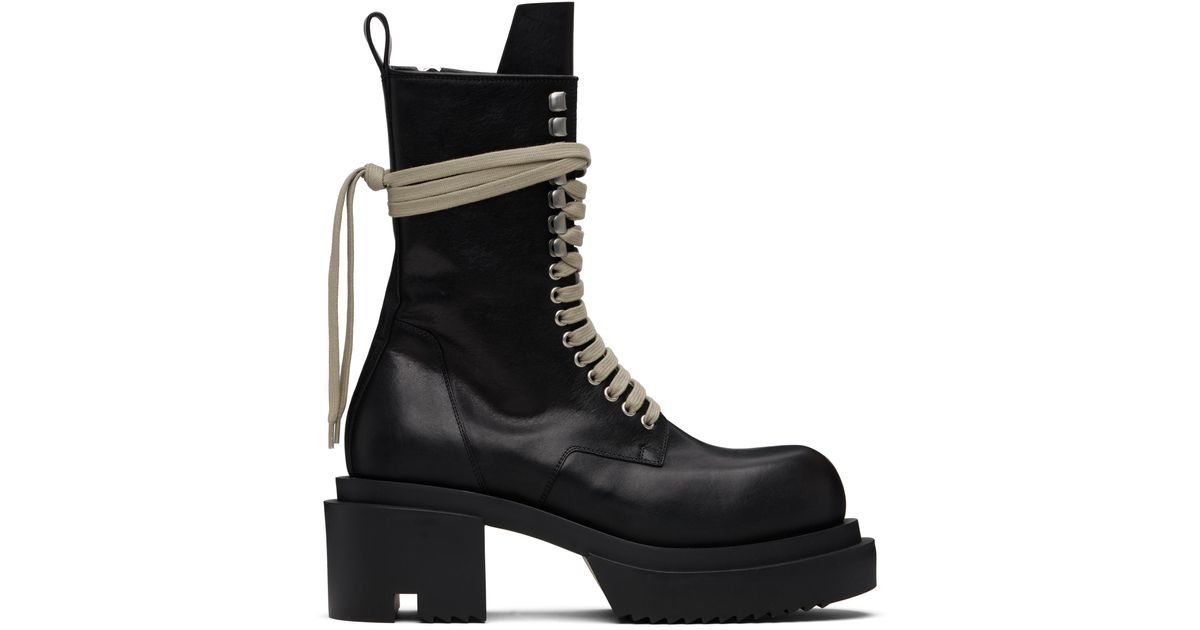 Rick Owens Concordians Lace-Up Bogun Boots in Black for Men | Lyst 