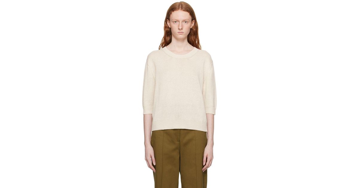 Margaret Howell Off-white Relaxed-fit Sweater | Lyst