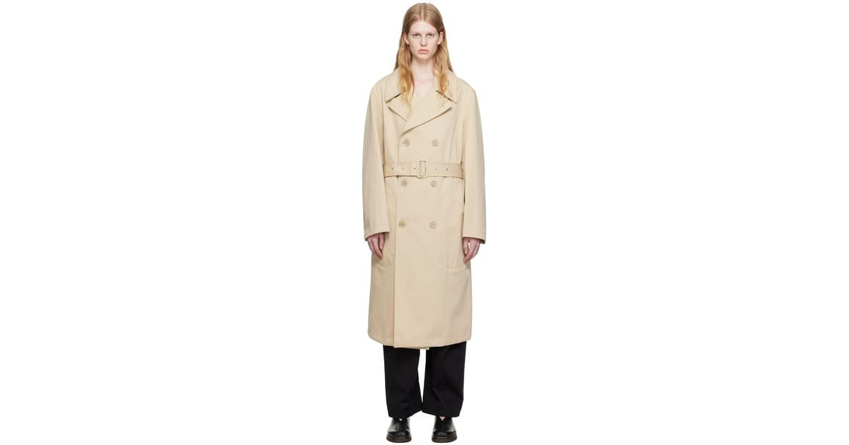 Lemaire Beige Military Trench Coat in Black | Lyst UK