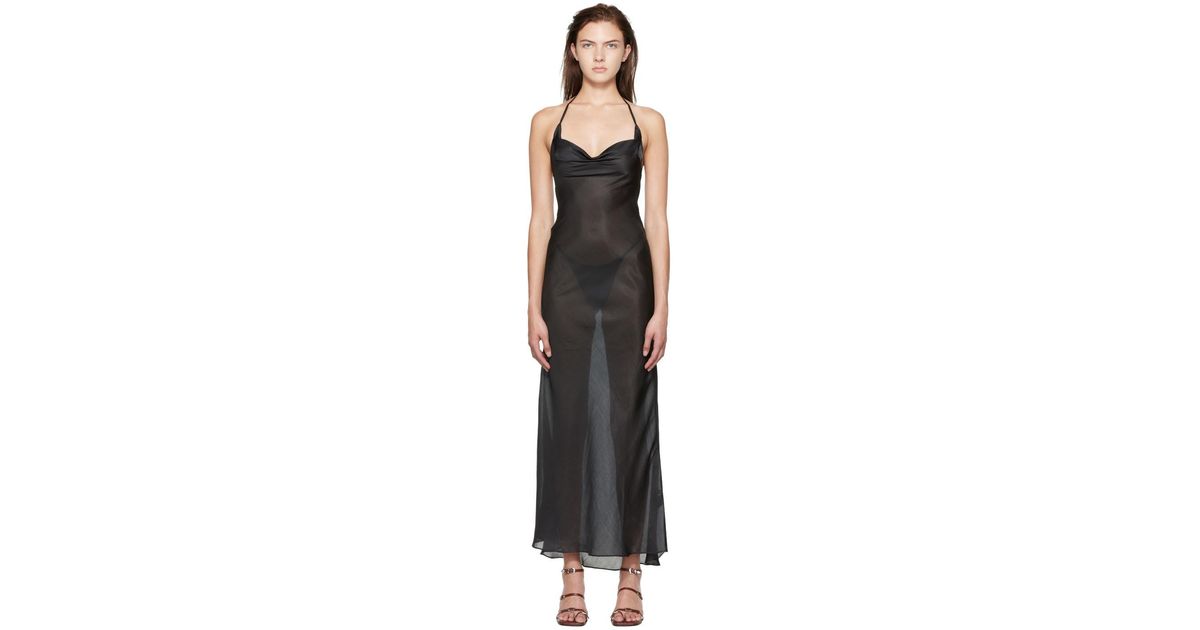Danielle Guizio Synthetic Ssense Exclusive Maxi Dress in Black | Lyst