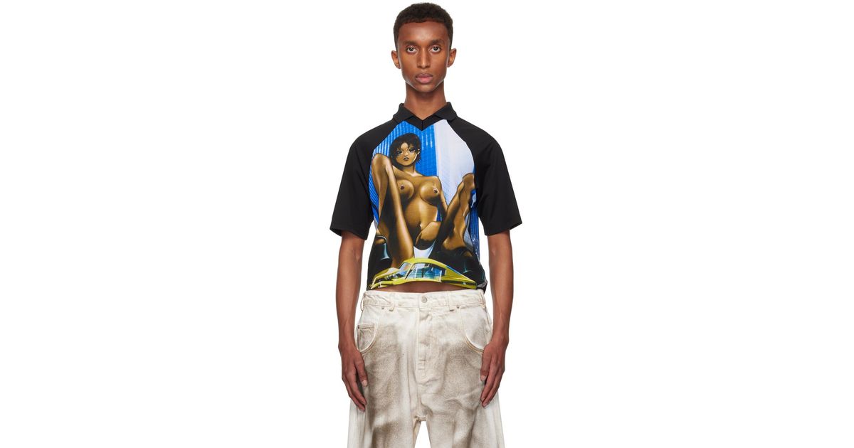 Mowalola Touch Me Polo in Blue for Men | Lyst Canada